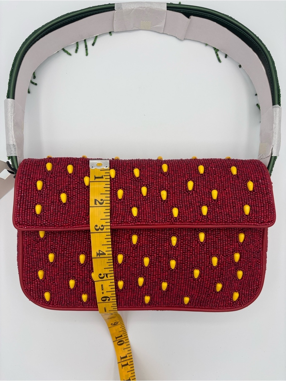 STAUD Tommy Beaded Strawberry Dream Shoulder Bag - Red - Picture 12 of 14